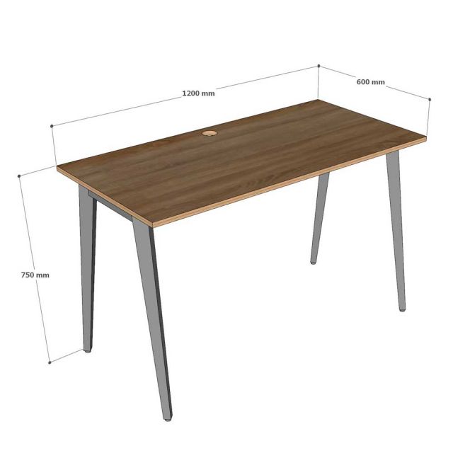 Bàn làm việc 120x60cm gỗ plywood hệ Tứ Giác Côn HBDI005