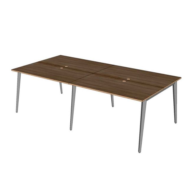 Bàn cụm 4 người 240x120cm gỗ plywood hệ Tứ Giác Côn HBDI011