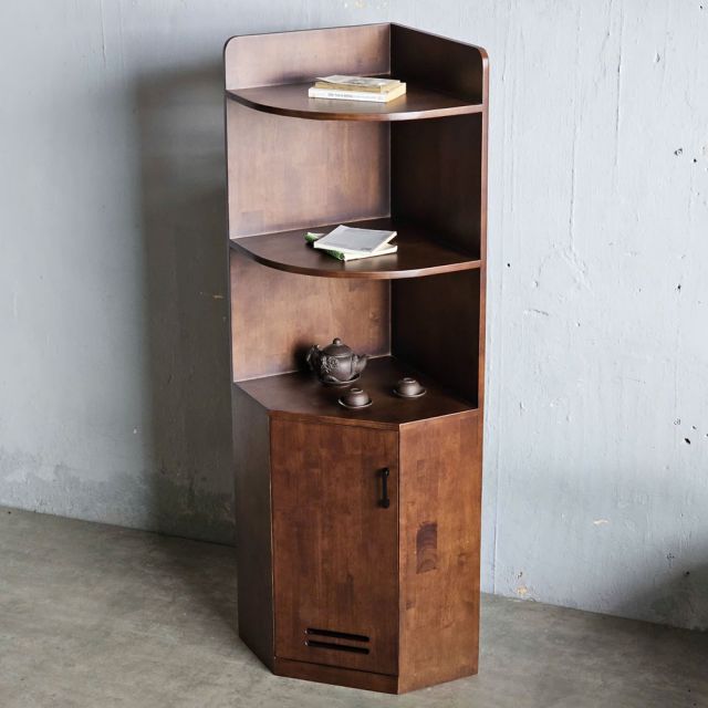 Kệ góc tường 48x48x165cm gỗ cao su KGT68032