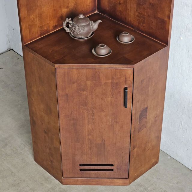 Kệ góc tường 48x48x165cm gỗ cao su KGT68032