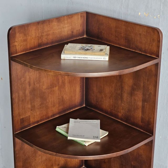 Kệ góc tường 48x48x165cm gỗ cao su KGT68032