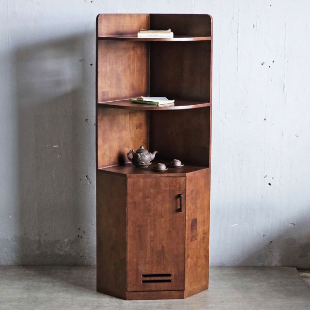 Kệ góc tường 48x48x165cm gỗ cao su KGT68032