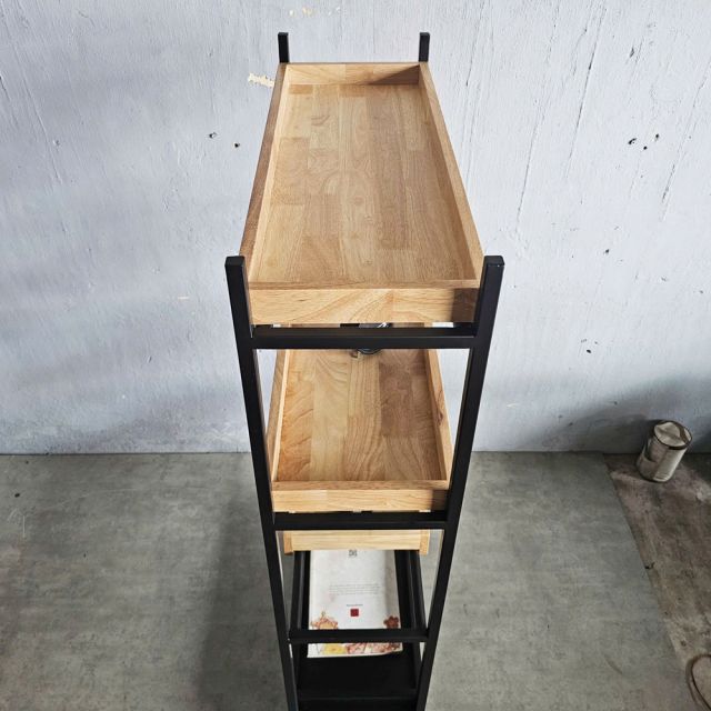 Kệ trang trí 80x32x170cm gỗ cao su KS68283