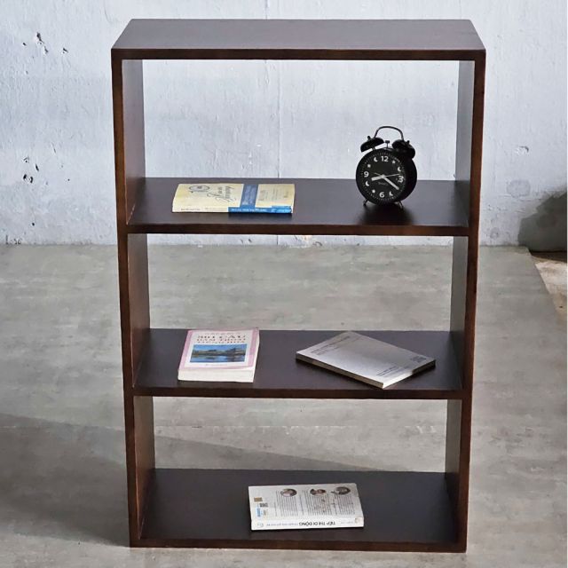 Kệ sách đứng 3 tầng 60x28x90cm gỗ cao su KS68212