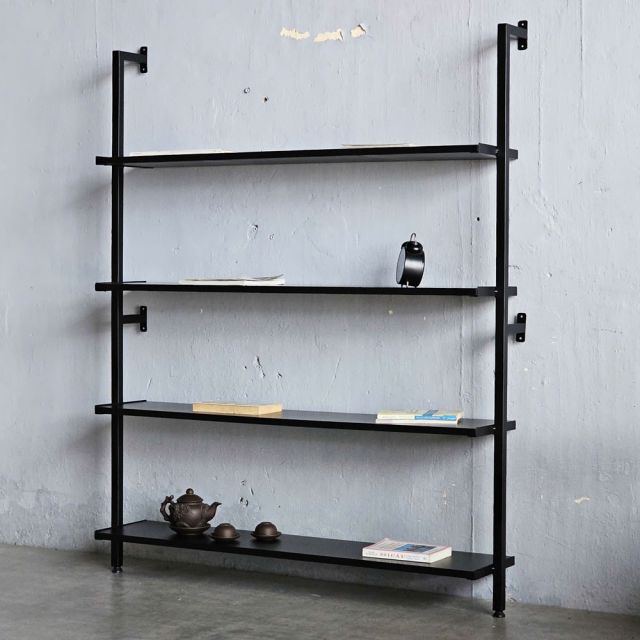 Kệ sách áp tường 4 tầng 120x25x145cm gỗ cao su KS68281