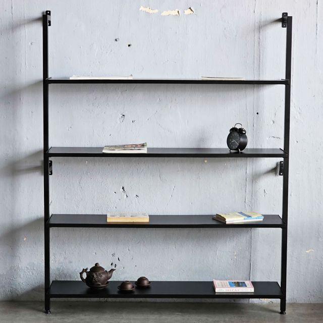 Kệ sách áp tường 4 tầng 120x25x145cm gỗ cao su KS68281