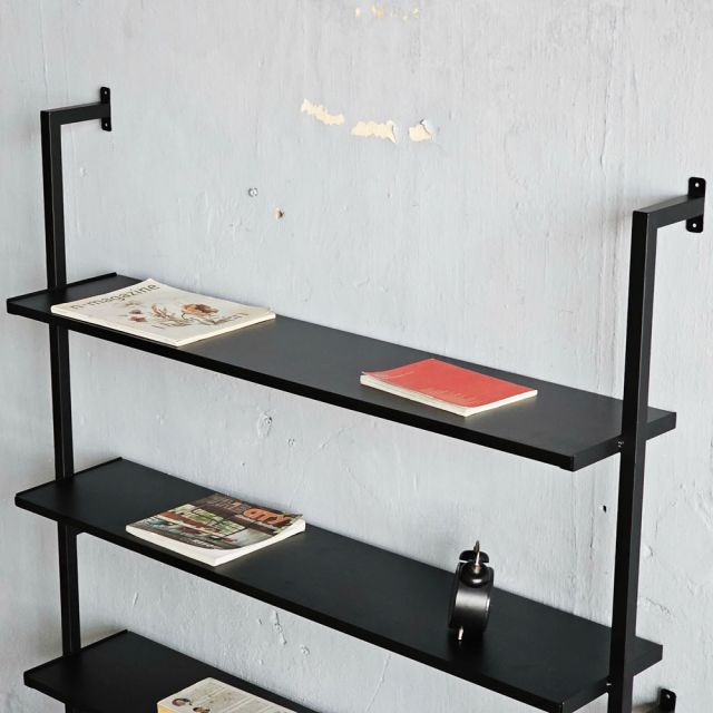 Kệ sách áp tường 4 tầng 120x25x145cm gỗ cao su KS68281