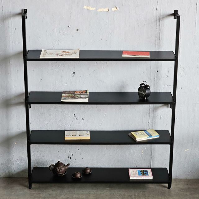 Kệ sách áp tường 4 tầng 120x25x145cm gỗ cao su KS68281