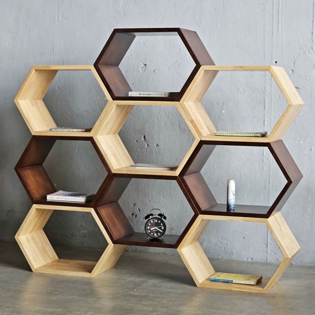 Kệ tổ ong xếp chồng 130x25x112cm gỗ cao su KS68280
