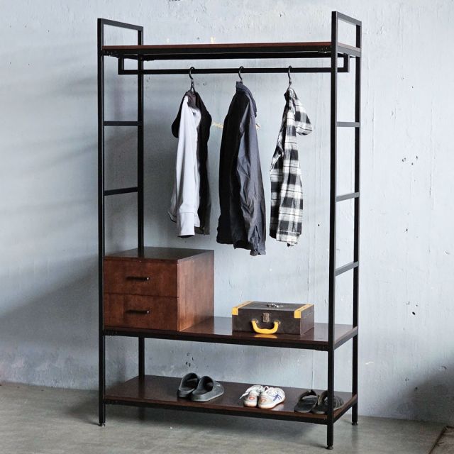 Tủ quần áo 120x50x200cm gỗ cao su KQA68063