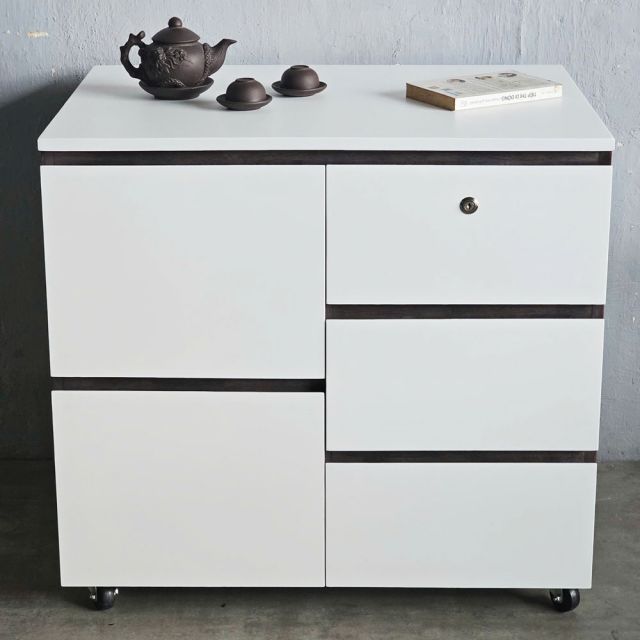 Bàn đảo bếp di động 80x50x75cm gỗ cao su KB68052