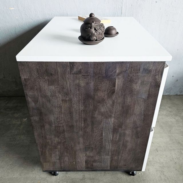 Bàn đảo bếp di động 80x50x75cm gỗ cao su KB68052