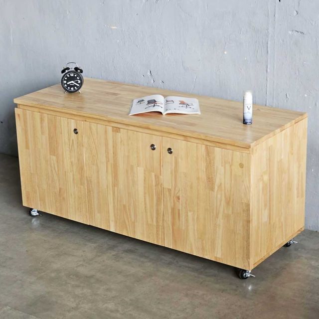 Tủ cá nhân di động 120x45x53cm gỗ cao su TCN68057