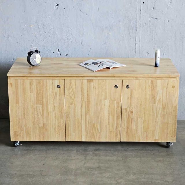 Tủ cá nhân di động 120x45x53cm gỗ cao su TCN68057