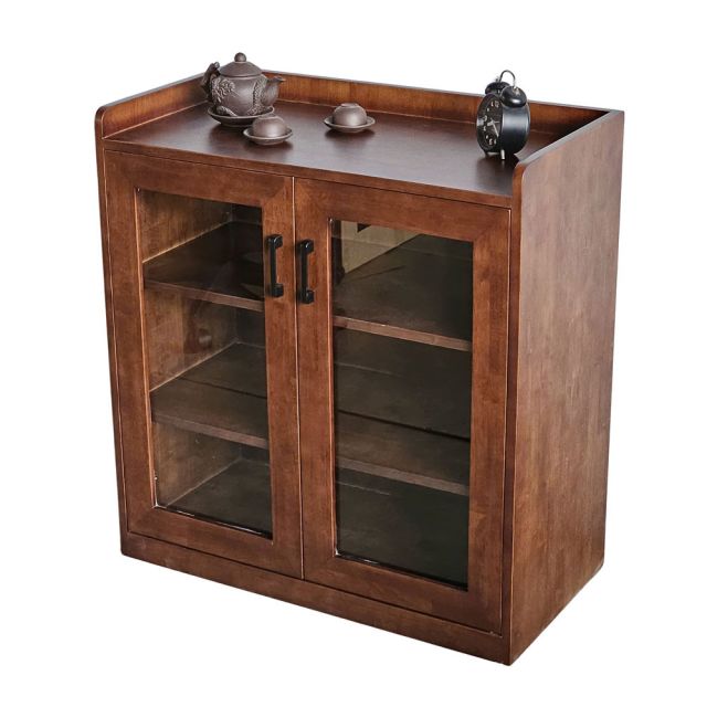 Tủ phòng ăn cửa kính 80x40x82cm gỗ cao su TPA021