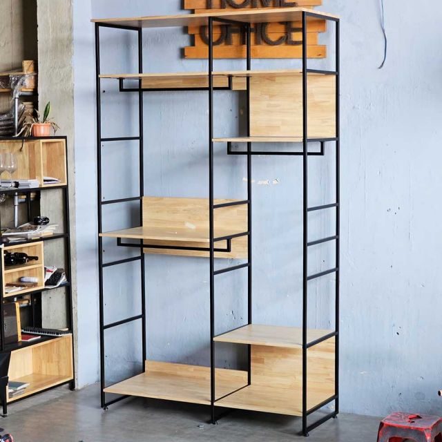Tủ quần áo 146x55x250cm gỗ cao su KQA68063