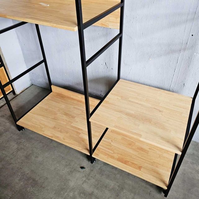 Tủ quần áo 146x55x250cm gỗ cao su KQA68063