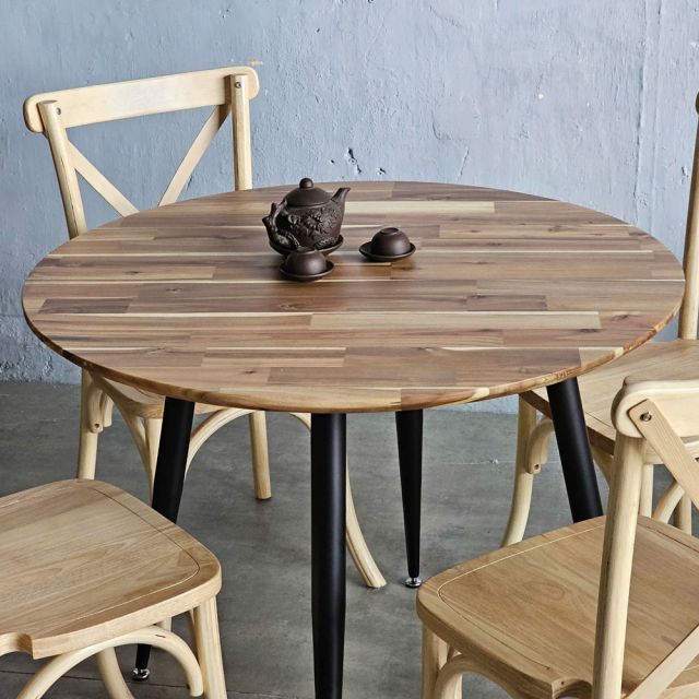 Combo bàn ăn tròn và 4 ghế Bistro gỗ BBA176