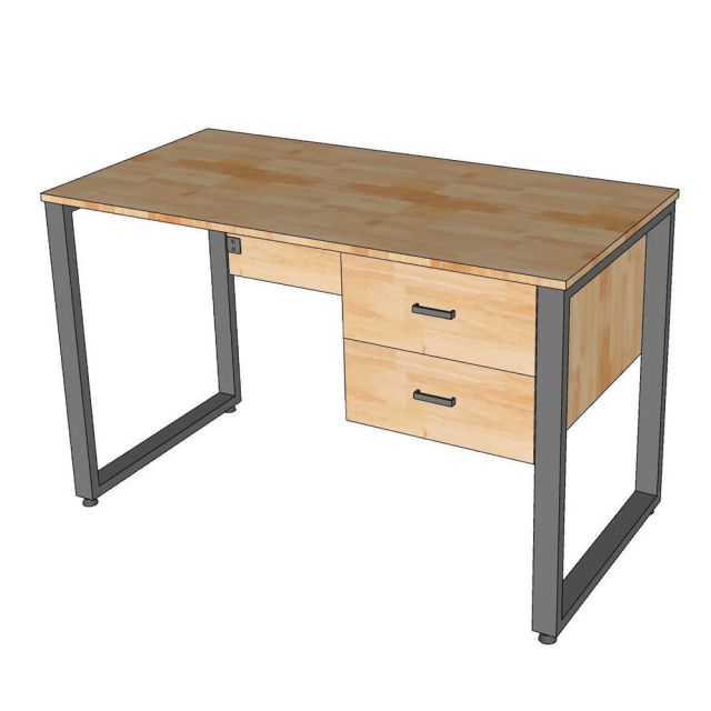 Bàn giáo viên 120x60cm gỗ cao su chân sắt BGV002