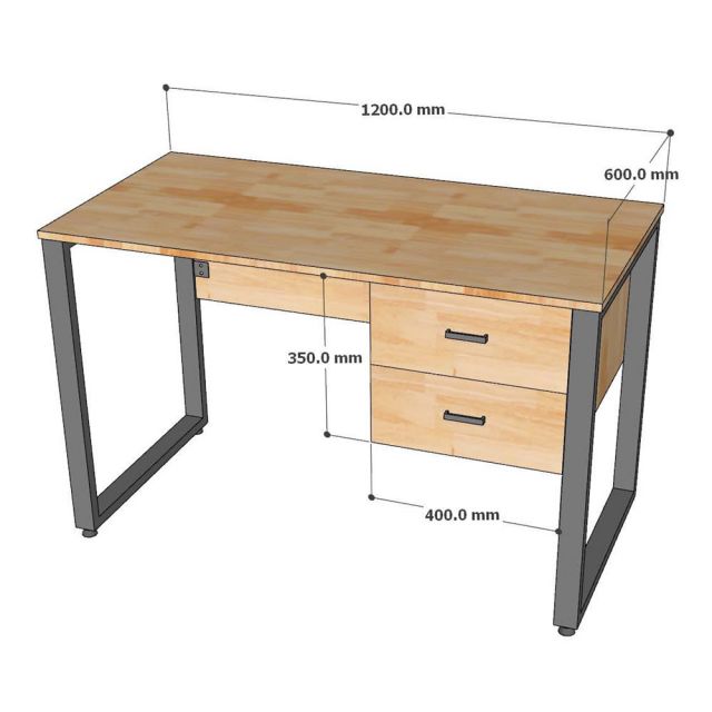 Bàn giáo viên 120x60cm gỗ cao su chân sắt BGV002