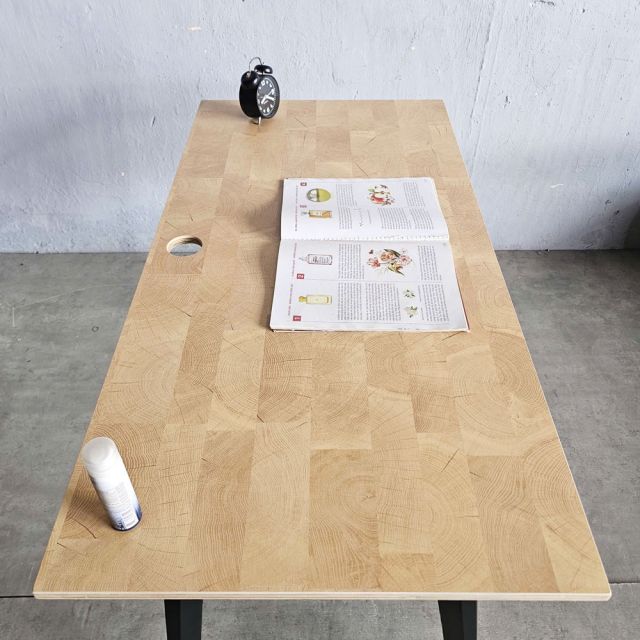 Bàn làm việc 120x60cm gỗ plywood vân Cut Trunk hệ Đa Giác HDG023