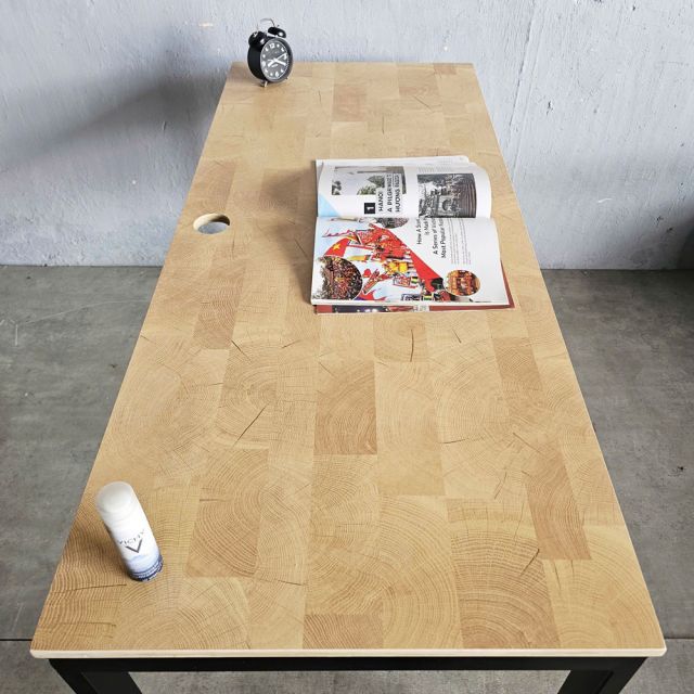 Bàn làm việc 140x60cm gỗ plywood vân Cut Trunk hệ Rectang HBRT104