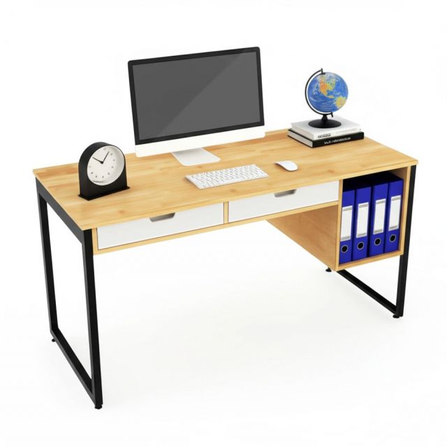 Bàn làm việc kế toán 140x60cm gỗ cao su BKTO001