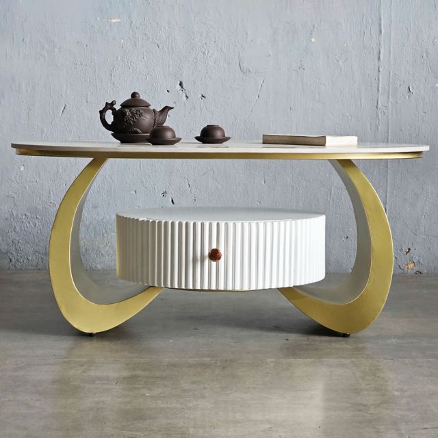Bàn sofa hình Ellipse 100x60cm đá ceramic TT68314