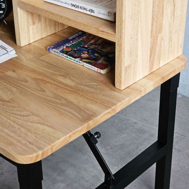 Bàn trẻ em gấp gọn có kệ sách 100x50cm gỗ cao su KGD045