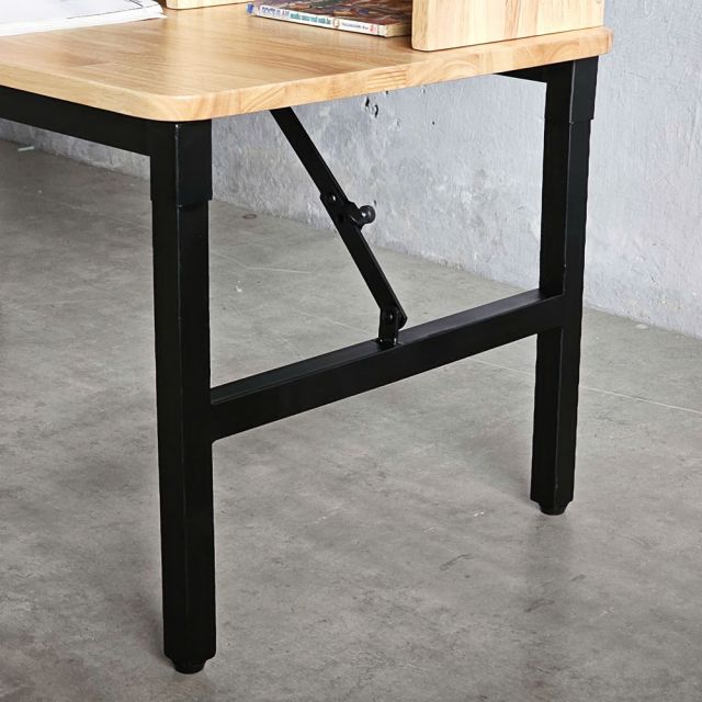 Bàn trẻ em gấp gọn có kệ sách 100x50cm gỗ cao su KGD045