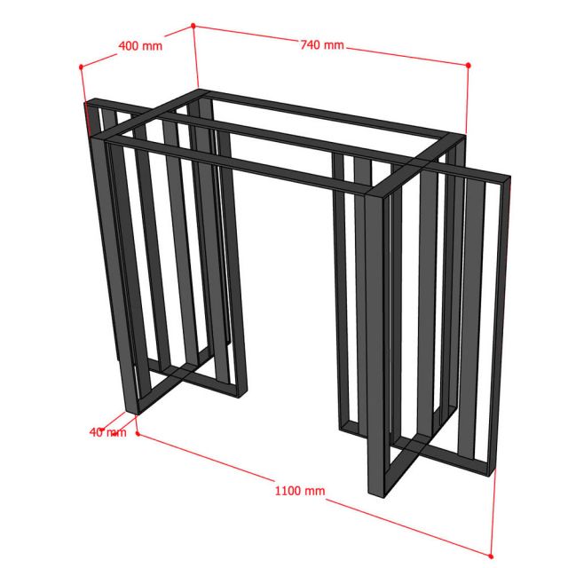 Chân sắt cho bàn ăn sơn tĩnh điện CHBBA034