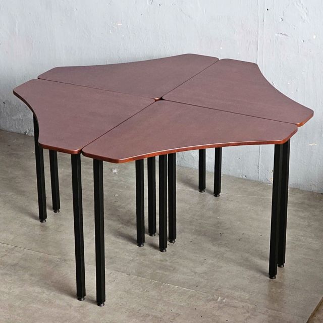 Bàn module 70x70cm gỗ cao su chân sắt HBLG035