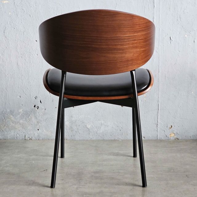 Ghế Elara bọc nệm da bò sáp lưng plywood GAK128