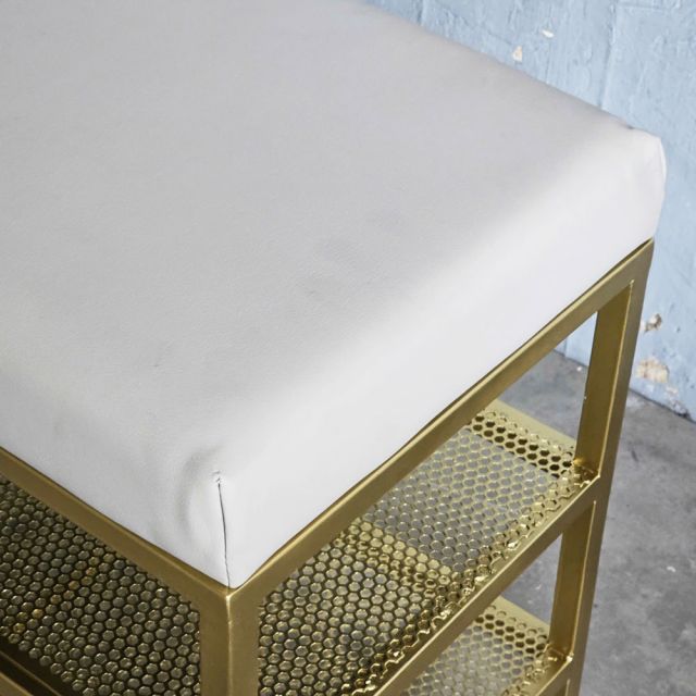 Kệ giày 2 tầng khung sắt có nệm ngồi KG68042