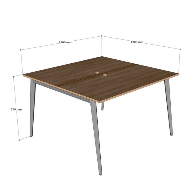 Chân sắt lắp ráp cho bàn cụm 120x120cm hệ Tứ Giác Côn CBHD007
