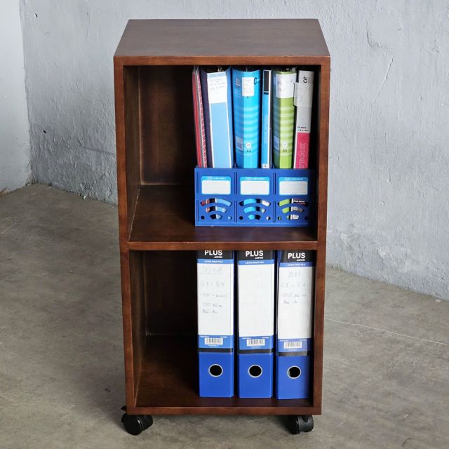 Kệ hồ sơ di động 40x30x75cm gỗ cao su THS68073