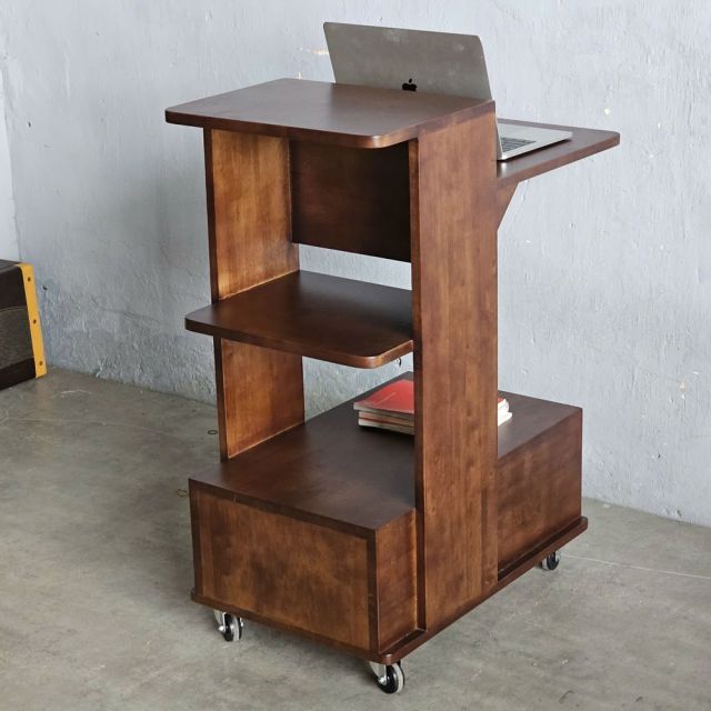 Kệ máy chiếu di động có ngăn kéo gỗ cao su KMI68006