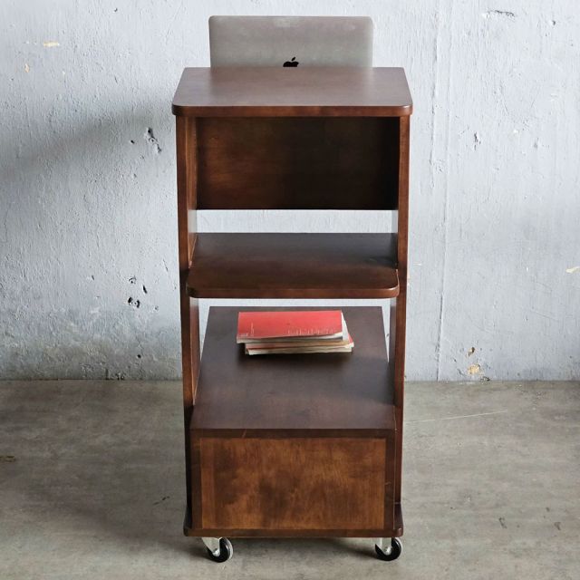 Kệ máy chiếu di động có ngăn kéo gỗ cao su KMI68006