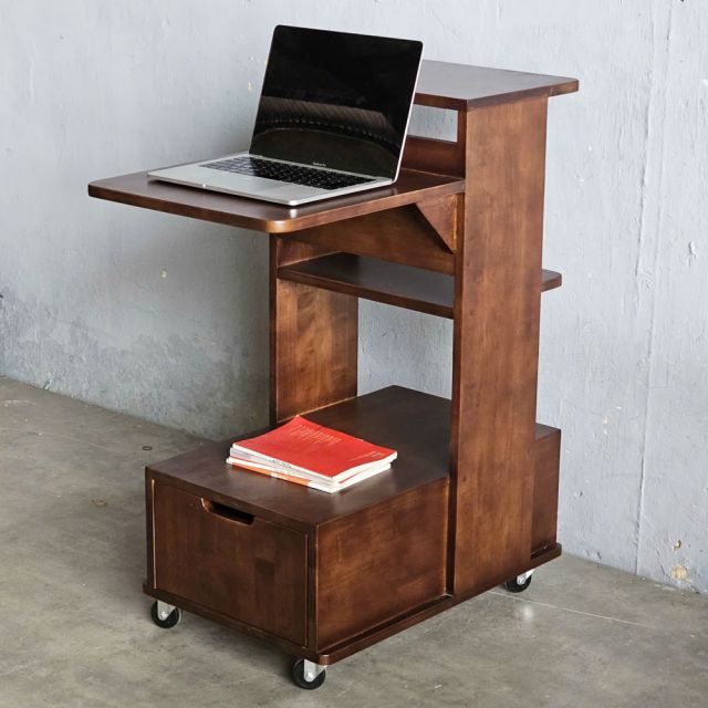 Kệ máy chiếu di động có ngăn kéo gỗ cao su KMI68006