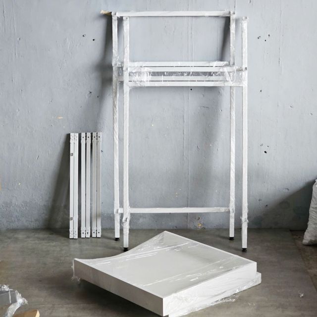 Kệ máy giặt máy sấy 80x77x150cm có ray trượt để giỏ đồ giặt KMG68018