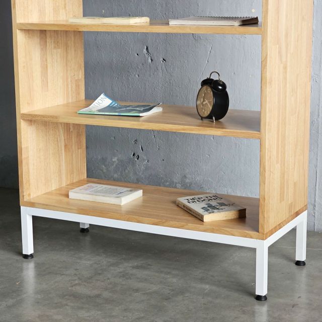 Kệ sách 4 tầng gỗ cao su chân sắt KS68284