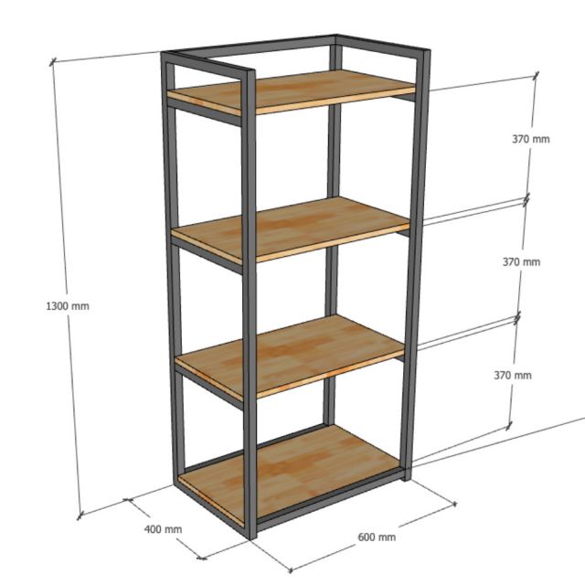 Kệ sách 4 tầng 60x40x130cm gỗ cao su KS68287
