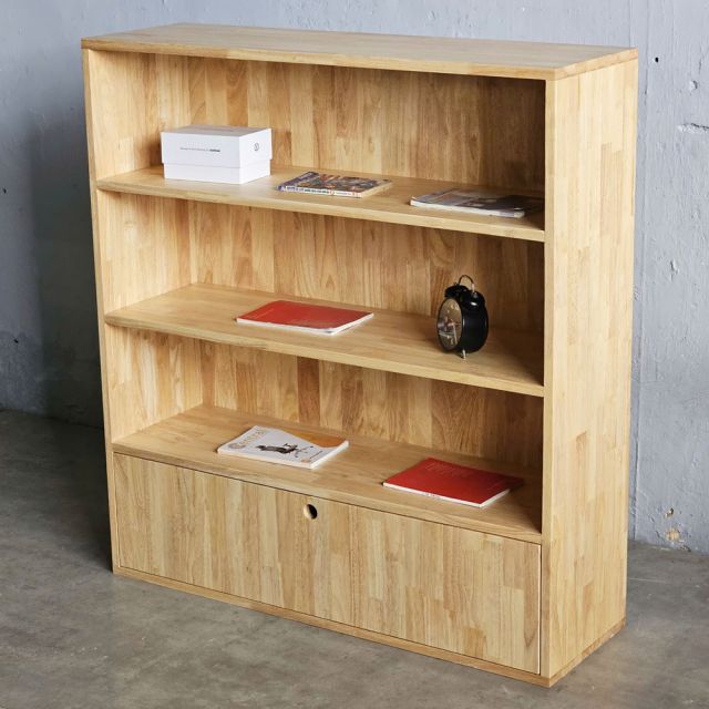 Kệ sách có ngăn kéo 100x30x106cm gỗ cao su KS68289