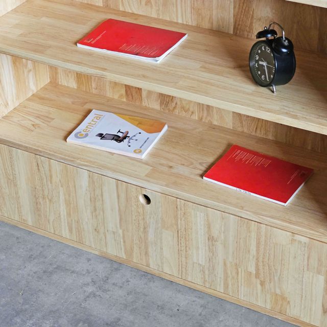 Kệ sách có ngăn kéo 100x30x106cm gỗ cao su KS68289
