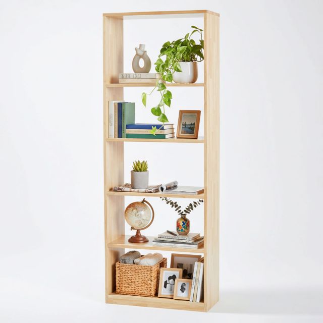 Kệ sách 5 tầng 62x30x170cm gỗ cao su KS68285 Kệ sách 5 tầng 62x30x170cm gỗ cao su KS68285
