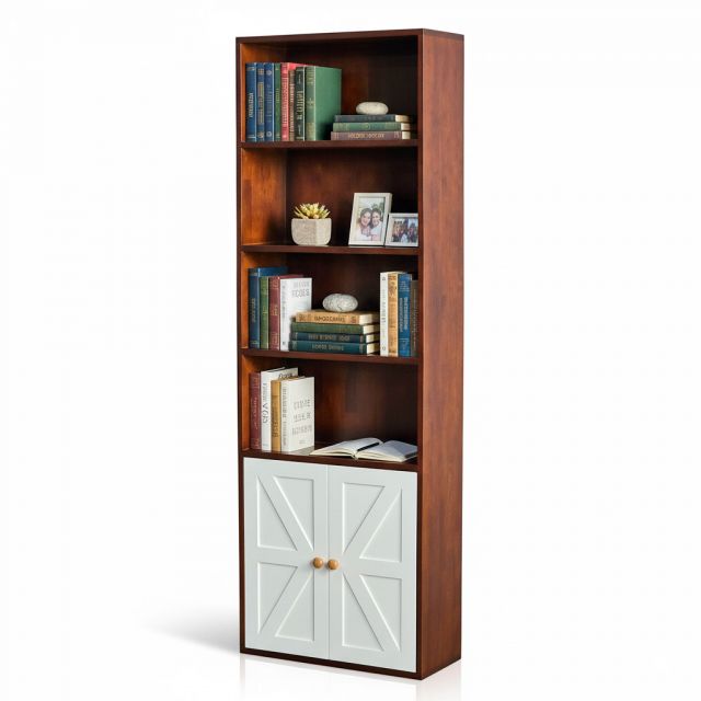 Kệ sách có ngăn tủ 60x26x180cm gỗ cao su KS68290