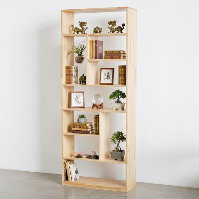Kệ sách đứng 80x30x200cm gỗ cao su KS68286 Kệ sách đứng 80x30x200cm gỗ cao su KS68286