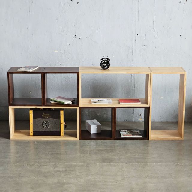 Kệ sách lắp ghép 70x25x175cm gỗ cao su KS68288