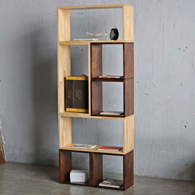 Kệ sách lắp ghép 70x25x175cm gỗ cao su KS68288