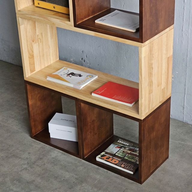 Kệ sách lắp ghép 70x25x175cm gỗ cao su KS68288
